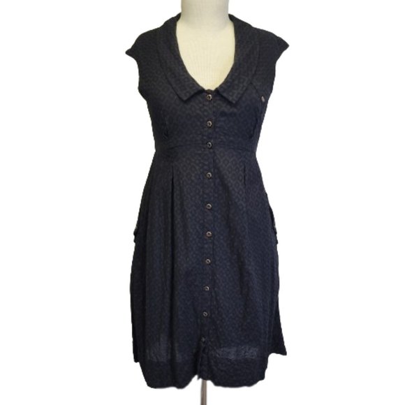 Anthropologie Postmark Womens US 10 Four Corners Shirt Dress Black Cotton Hi-Lo - Picture 12 of 12